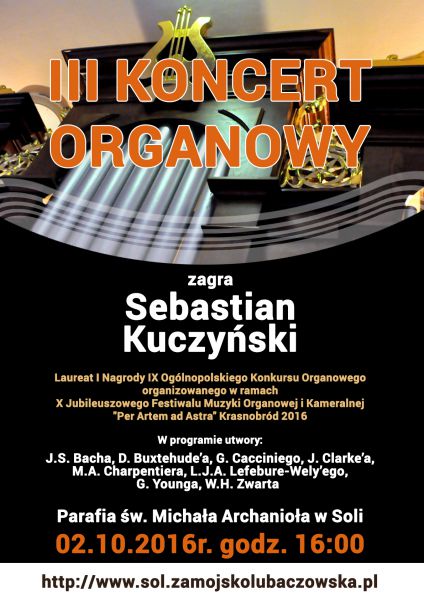 Koncert w Soli Laureata krasnobrodzkiego Konkursu Organowego
