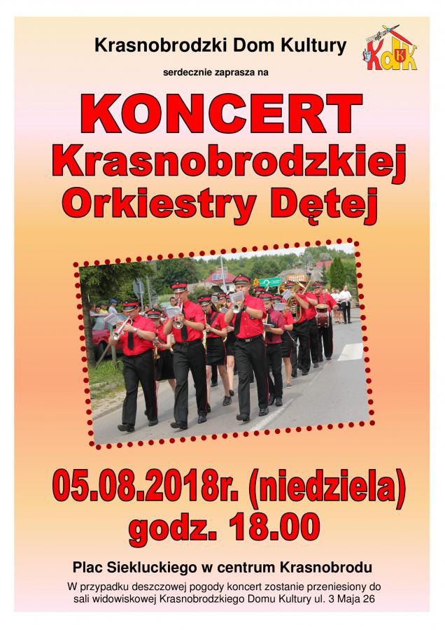 Koncert Krasnobrodzkiej Orkiestry Dętej na Placu Siekluckiego