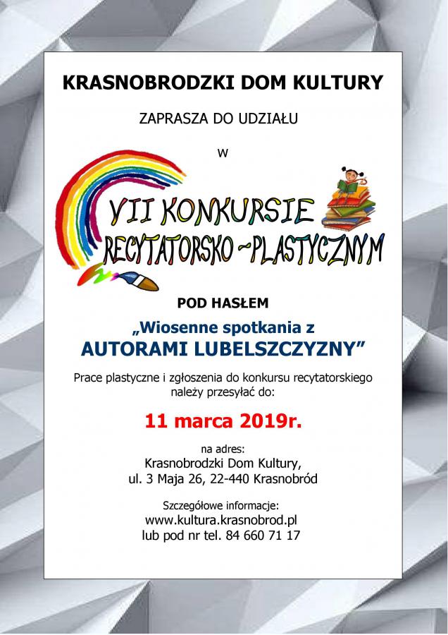 VII Konkurs Recytatorsko - Plastyczny "WIOSENNE SPOTKANIA Z AUTORAMI LUBELSZCZYZNY" - rozstrzygnięcie części plastycznej