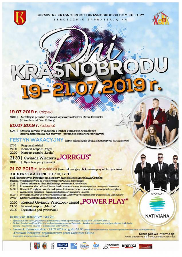 DNI KRASNOBRODU 2019 - szczegółowy program
