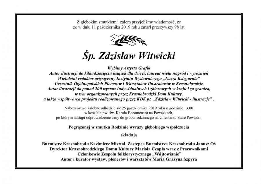 Żegnamy i wspominamy Zdzisława Witwickiego