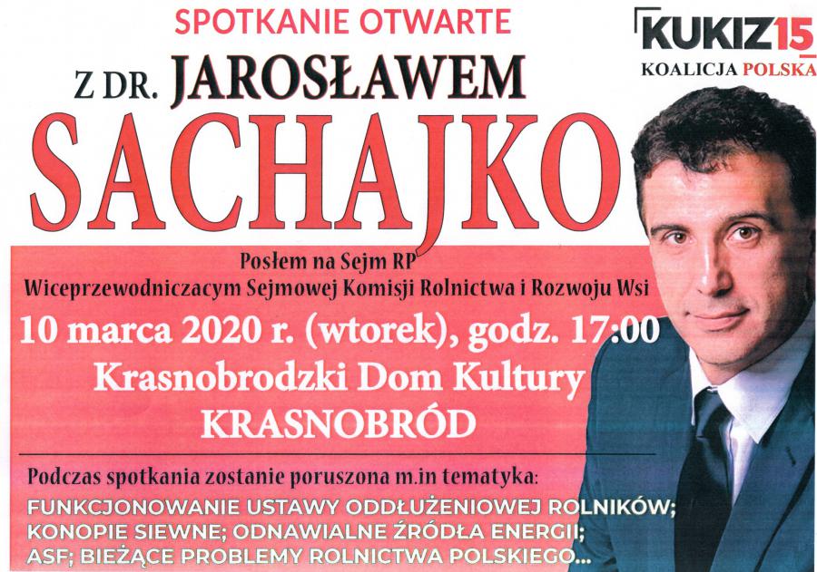 Spotkanie z Posłem na Sejm RP dr Jarosławem Sachajko