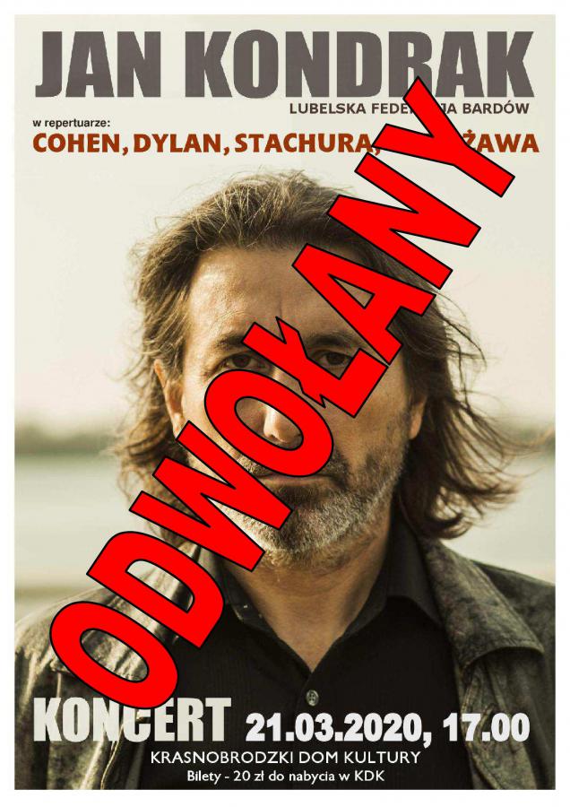 Odwołanie koncertu Jana Kondraka