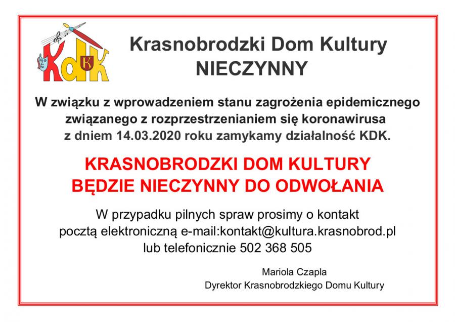Krasnobrodzki Dom Kultury NIECZYNNY