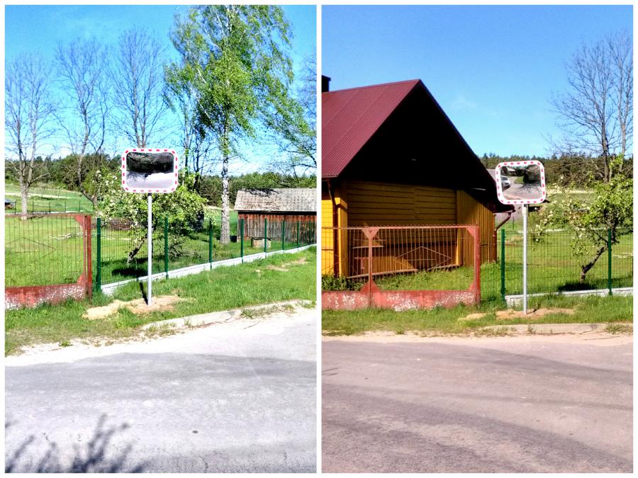 Bezpieczne skrzyżowanie w Borkach -montaż lustra drogowego