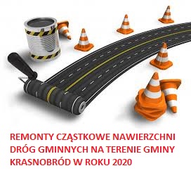 Remonty cząstkowe nawierzchni dróg gminnych na terenie Gminy Krasnobród w roku 2020