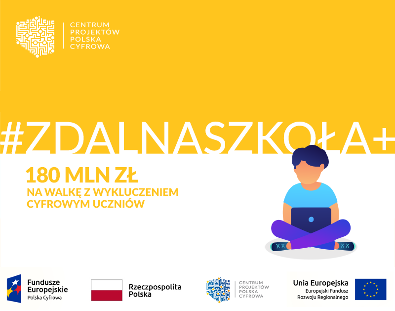 Zdalna szkoła+ 75.000 zł na zakup laptopów dla szkół 