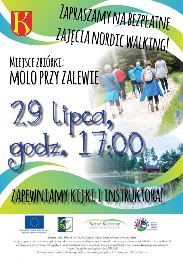 Zajęcia nordic walking nad Zalewem w Krasnobrodzie