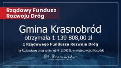 Dofinansowanie dla Gminy Krasnobród z Rządowego Funduszu Rozwoju Dróg
