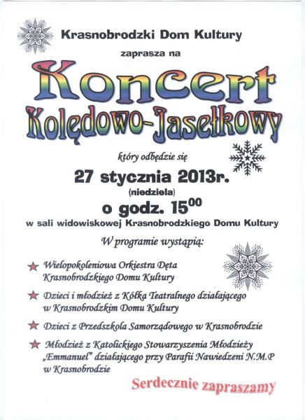 Koncert Kolędowo-Jasełkowy