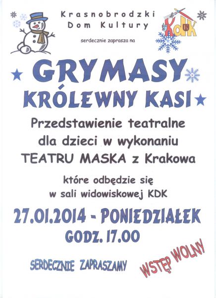 "Grymasy Królewny Kasi" - przedstawienie teatralne dla dzieci