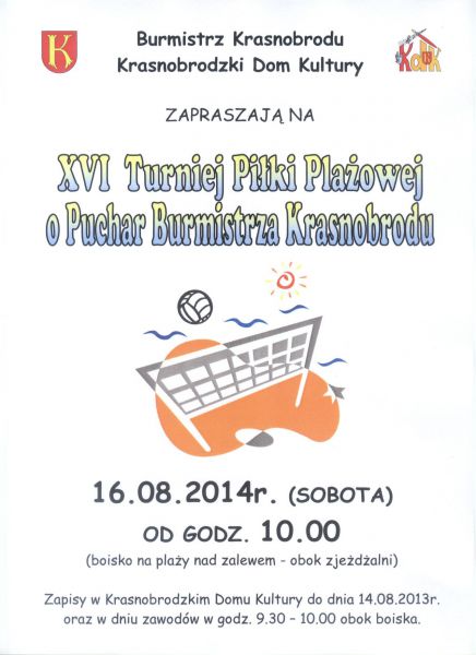  XVI TURNIEJ PIŁKI PLAŻOWEJ o Puchar Burmistrza Krasnobrodu