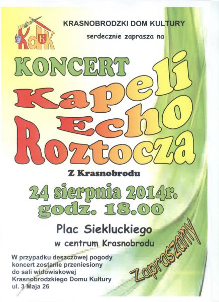 Kapela "Echo Roztocza" - koncert na Placu Siekluckiego