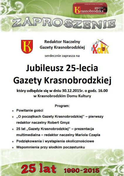Jubileusz 25-lecia Gazety Krasnobrodzkiej